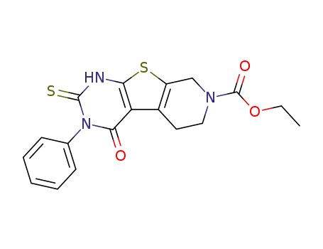 ethyl 4-oxo-3-phenyl-2-thioxo-1,2,3,4,5,8-hexahydropyrido[4',3':4,5]thieno[2,3-d]pyrimidine-7(6H)-carboxylate