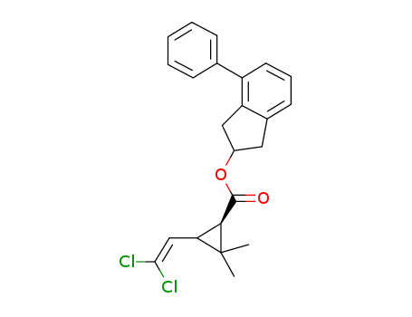 Molecular Structure of 78383-24-1 (4-phenyl-2,3-dihydro-1H-inden-2-yl 3-(2,2-dichloroethenyl)-2,2-dimethylcyclopropanecarboxylate)