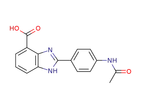 Molecular Structure of 124340-95-0 (2-(4-Acetylamino-phenyl)-1H-benzoimidazole-4-carboxylic acid)