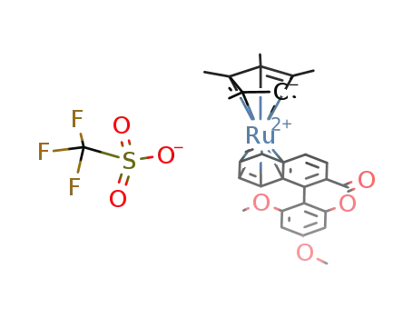 ((CH<sub>3</sub>)5C<sub>5</sub>)Ru(C<sub>19</sub>H<sub>14</sub>O<sub>4</sub>)<sup>(1+)</sup>*OSO<sub>2</sub>CF<sub>3</sub><sup>(1-)</sup>=[((CH<sub>3</sub>)5C<sub>5</sub>)Ru(C<sub>19</sub>H<sub>14</sub>O<sub>4</sub>)]OSO<sub>2</sub>CF<sub>3</sub>