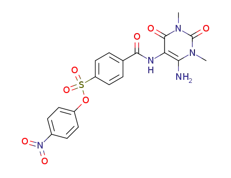 Molecular Structure of 666715-91-9 (Benzenesulfonic  acid,  4-[[(6-amino-1,2,3,4-tetrahydro-1,3-dimethyl-2,4-dioxo-5-pyrimidinyl)amino]carbonyl]-,  4-nitrophenyl  ester)