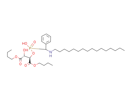Molecular Structure of 651320-49-9 (Butanedioic acid,
2-[[[(hexadecylamino)phenylmethyl]hydroxyphosphinyl]oxy]-3-hydroxy-,
dibutyl ester, (2R,3R)-)