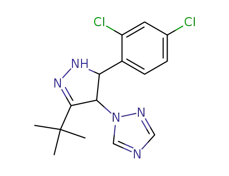 Molecular Structure of 573977-18-1 (1H-1,2,4-Triazole,
1-[5-(2,4-dichlorophenyl)-3-(1,1-dimethylethyl)-4,5-dihydro-1H-pyrazol-4
-yl]-)