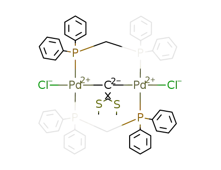 Pd2Cl2(μ-bis(diphenylphosphino)methane)2(σ-μ-C=C(SCH3)2)