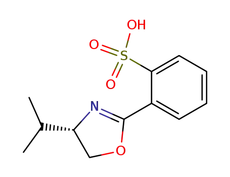 Molecular Structure of 832104-33-3 (Benzenesulfonic acid, 2-[(4S)-4,5-dihydro-4-(1-methylethyl)-2-oxazolyl]-)