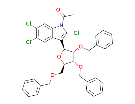 1-acetyl-3-(2,3,5-tri-O-benzyl-β-D-ribofuranosyl)-2,5,6-trichloroindole