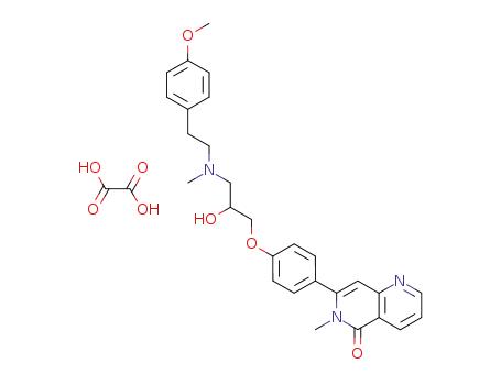 Molecular Structure of 67794-37-0 (6-Methyl-7-[4-(2-hydroxy-3-(4-methoxyphenethyl-N-methyl-amino)-propoxy)-phenyl]-1,6-naphthyridin-5(6H)-one oxalate)