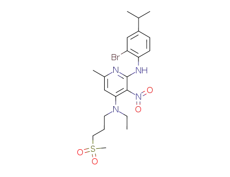 <i>N</i><sup>2</sup>-(2-bromo-4-isopropyl-phenyl)-<i>N</i><sup>4</sup>-ethyl-<i>N</i><sup>4</sup>-(3-methanesulfonyl-propyl)-6-methyl-3-nitro-pyridine-2,4-diamine