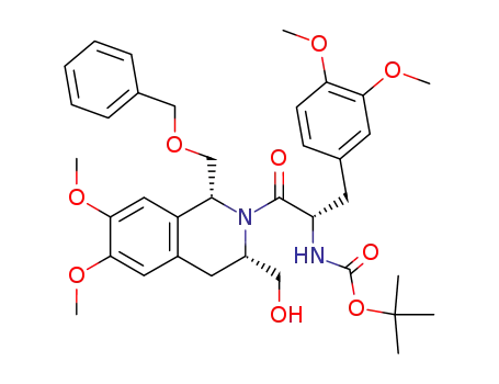 Carbamic acid,
[(1S)-2-[(1R,3S)-3,4-dihydro-3-(hydroxymethyl)-6,7-dimethoxy-1-[(phen
ylmethoxy)methyl]-2(1H)-isoquinolinyl]-1-[(3,4-dimethoxyphenyl)methyl]-
2-oxoethyl]-, 1,1-dimethylethyl ester