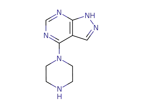 Molecular Structure of 853687-31-7 (1H-Pyrazolo[3,4-d]pyrimidine, 4-(1-piperazinyl)-)