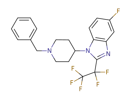 Molecular Structure of 847224-37-7 (1H-Benzimidazole,
5-fluoro-2-(pentafluoroethyl)-1-[1-(phenylmethyl)-4-piperidinyl]-)