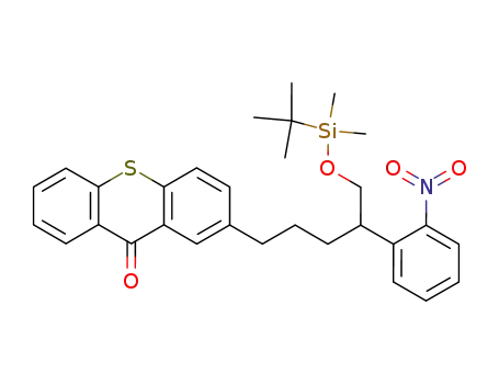 Molecular Structure of 777864-83-2 (2-[5-{[tert-butyl(dimethyl)silyl]oxy}-4-(2-nitrophenyl)pentyl]-9H-thioxanthen-9-one)