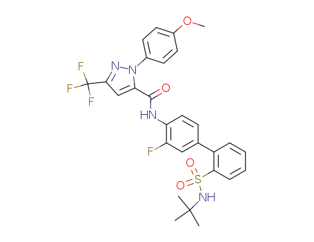 2-(4-methoxy-phenyl)-5-trifluoromethyl-2<i>H</i>-pyrazole-3-carboxylic acid (2'-<i>tert</i>-butylsulfamoyl-3-fluoro-biphenyl-4-yl)-amide
