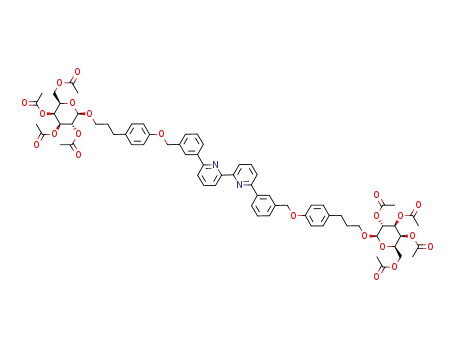 acetic acid 3,5-diacetoxy-2-acetoxymethyl-6-[3-(4-{3-[6'-(3-{4-[3-(3,4,5-triacetoxy-6-acetoxymethyl-tetrahydro-pyran-2-yloxy)-propyl]-phenoxymethyl}-phenyl)-[2,2']bipyridinyl-6-yl]-benzyloxy}-phenyl)-propoxy]-tetrahydro-pyran-4-yl ester