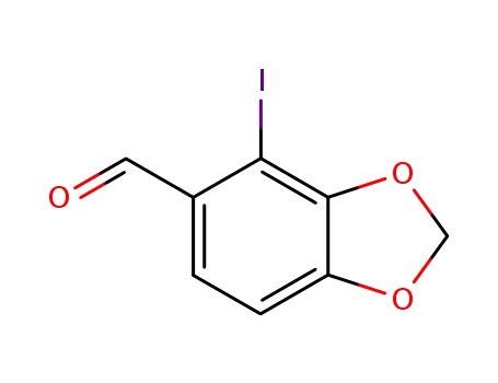 Molecular Structure of 58343-45-6 (1,3-Benzodioxole-5-carboxaldehyde, 4-iodo-)