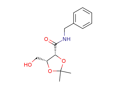 Molecular Structure of 471931-09-6 (1,3-Dioxolane-4-carboxamide,
5-(hydroxymethyl)-2,2-dimethyl-N-(phenylmethyl)-, (4R,5R)-)