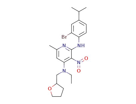 <i>N</i><sup>2</sup>-(2-bromo-4-isopropyl-phenyl)-<i>N</i><sup>4</sup>-ethyl-6-methyl-3-nitro-<i>N</i><sup>4</sup>-(tetrahydro-furan-2-ylmethyl)-pyridine-2,4-diamine