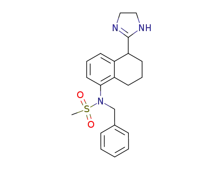 Molecular Structure of 725233-18-1 (N-benzyl-N-[5-(4,5-dihydro-1H-imidazol-2-yl)-5,6,7,8-tetrahydronaphthalen-1-yl]methanesulfonamide)