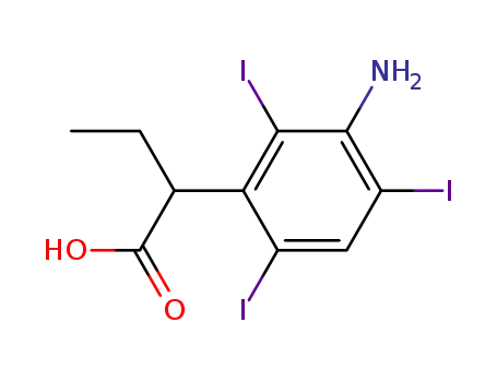 Molecular Structure of 21762-25-4 (2-(3-Amino-2,4,6-triiodophenyl)butyric acid)