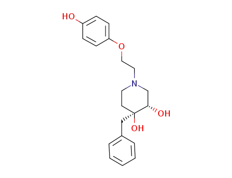 Molecular Structure of 370086-22-9 ((-)-4-Benzyl-1-[2-(4-hydroxyphenoxy)ethyl]piperidine-3(R),4(R)-diol)
