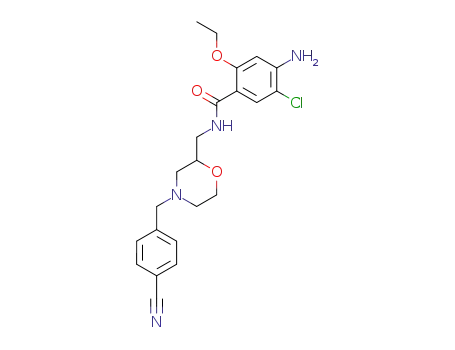 Molecular Structure of 112886-47-2 (4-amino-5-chloro-N-{[4-(4-cyanobenzyl)morpholin-2-yl]methyl}-2-ethoxybenzamide)