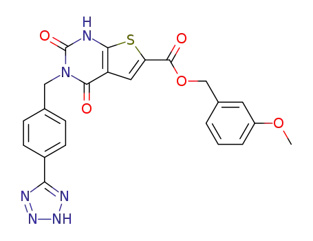 Thieno[2,3-d]pyrimidine-6-carboxylic acid,
1,2,3,4-tetrahydro-2,4-dioxo-3-[[4-(1H-tetrazol-5-yl)phenyl]methyl]-,
(3-methoxyphenyl)methyl ester