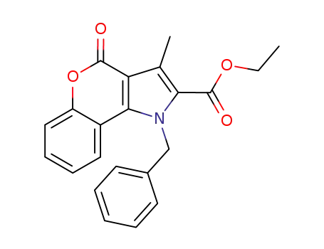 1-benzyl-3-methyl-4-oxo-1,4-dihydro-5-oxa-1-aza-cyclopenta[<i>a</i>]naphthalene-2-carboxylic acid ethyl ester