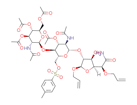 prop-2-enyl O-3,4,6-tri-O-acetyl-2-(acetylamino)-2-deoxy-β-D-glucopyranosyl-(1->4)-O-3-O-acetyl-2-(acetylamino)-2-deoxy-6-O-tosyl-β-D-glucopyranosyl-(1->2)-5-O-prop-2-enyl-β-D-glucofuranosiduronamide