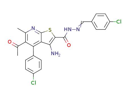 5-Acetyl-3-amino-4-(4-chloro-phenyl)-6-methyl-thieno[2,3-b]pyridine-2-carboxylic acid [1-(4-chloro-phenyl)-meth-(E)-ylidene]-hydrazide