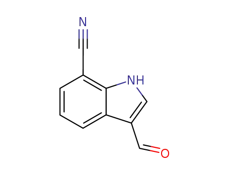 Molecular Structure of 467451-63-4 (3-formyl-1H-indole-7-carbonitrile)