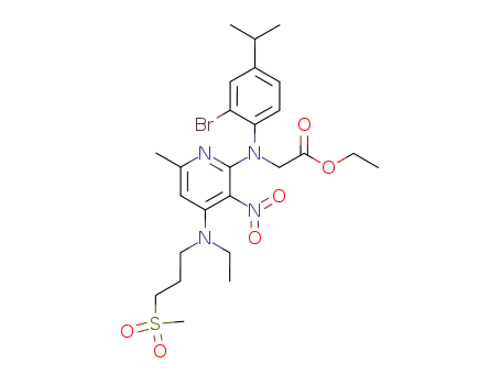 ((2-bromo-4-isopropyl-phenyl)-{4-[ethyl-(3-methanesulfonyl-propyl)-amino]-6-methyl-3-nitro-pyridin-2-yl}-amino)-acetic acid ethyl ester