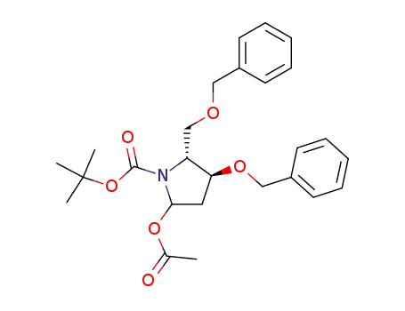 Molecular Structure of 834895-39-5 (1-Pyrrolidinecarboxylic acid,
5-(acetyloxy)-3-(phenylmethoxy)-2-[(phenylmethoxy)methyl]-,
1,1-dimethylethyl ester, (2R,3S)-)