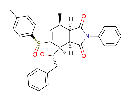 (-)-(3aR,4S,7S,7aR,S<sub>S</sub>)-4-[(1S)-hydroxy-2-phenylethyl]-7-methyl-2-phenyl-5-(p-tolylsulfinyl)-1,3,3a,4,7,7a-tetrahydro-2H-isoindole-1,3-dione