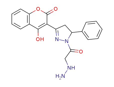 1H-Pyrazole,
1-(hydrazinoacetyl)-4,5-dihydro-3-(4-hydroxy-2-oxo-2H-1-benzopyran-3
-yl)-5-phenyl-