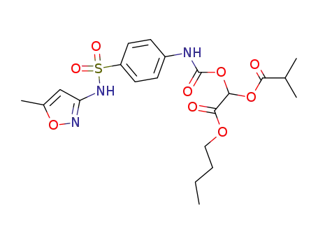 Molecular Structure of 352541-02-7 (4-([(Butoxycarbonyl)(2-methylpropanoyloxy)methoxycarbonyl]amino)-N-(5-methyl-3-isoxazolyl)benzenesulfonamide)