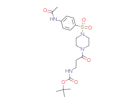 Molecular Structure of 874942-14-0 (Carbamic acid,
[3-[4-[[4-(acetylamino)phenyl]sulfonyl]-1-piperazinyl]-3-oxopropyl]-,
1,1-dimethylethyl ester)
