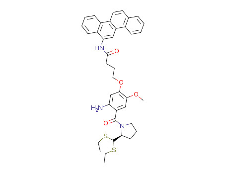 Molecular Structure of 625457-64-9 (4-{5-amino-4-[2-(bis-ethylsulfanyl-methyl)-pyrrolidine-1-carbonyl]-2-methoxy-phenoxy}-<i>N</i>-chrysen-6-yl-butyramide)