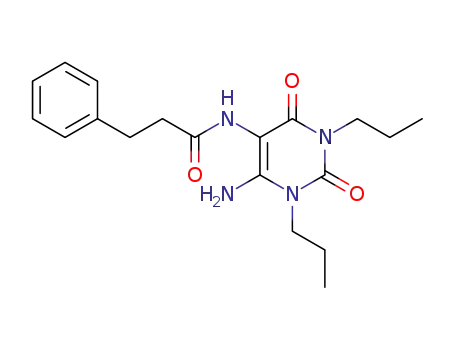 Molecular Structure of 132940-68-2 (Benzenepropanamide,  N-(6-amino-1,2,3,4-tetrahydro-2,4-dioxo-1,3-dipropyl-5-pyrimidinyl)-)
