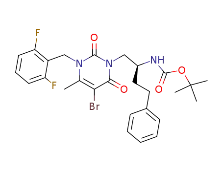 {1-[5-bromo-3-(2,6-difluoro-benzyl)-4-methyl-2,6-dioxo-3,6-dihydro-2<i>H</i>-pyrimidin-1-ylmethyl]-3-phenyl-propyl}-carbamic acid <i>tert</i>-butyl ester