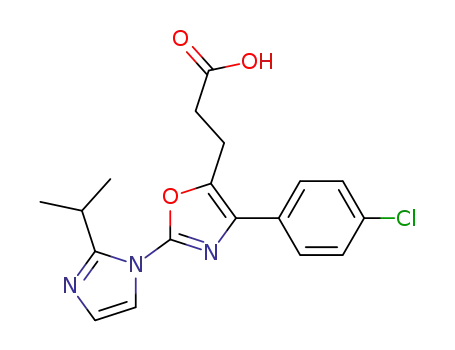 Molecular Structure of 198064-17-4 (4-(4-chlorophenyl)-2-(2-isopropyl-1-imidazolyl)-5-oxazolepropionic acid)