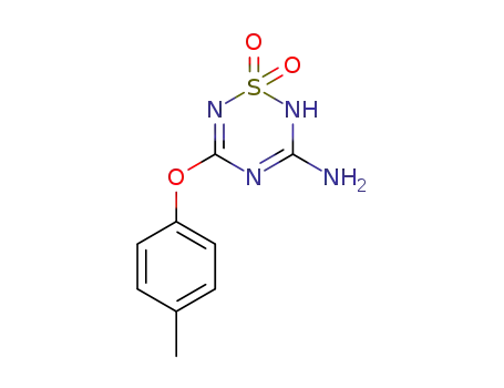 Molecular Structure of 35302-19-3 (2H-1,2,4,6-Thiatriazin-3-amine, 5-(4-methylphenoxy)-, 1,1-dioxide)