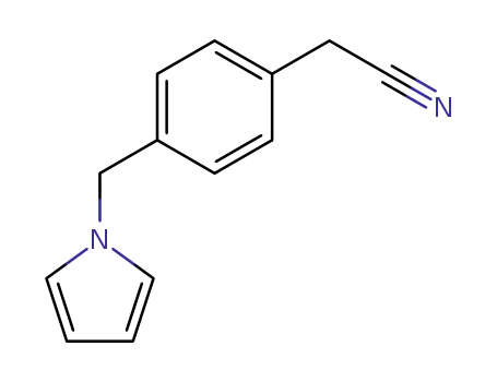 Molecular Structure of 160388-57-8 (Benzeneacetonitrile, 4-(1H-pyrrol-1-ylmethyl)-)