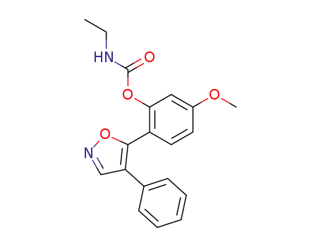 Molecular Structure of 77200-48-7 (Ethyl-carbamic acid 5-methoxy-2-(4-phenyl-isoxazol-5-yl)-phenyl ester)