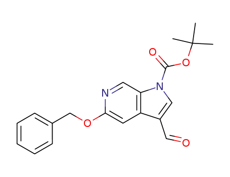 Molecular Structure of 185622-81-5 (5-Benzyloxy-3-formyl-pyrrolo[2,3-c]pyridine-1-carboxylic acid tert-butyl ester)