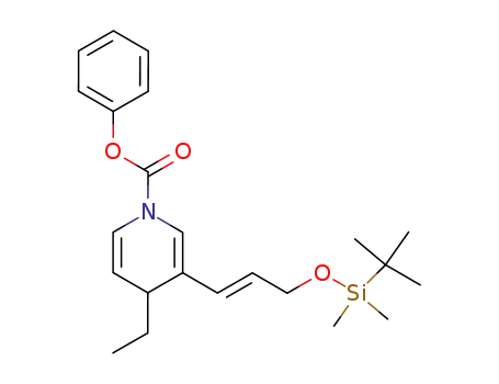 3-[(E)-3-(tert-Butyl-dimethyl-silanyloxy)-propenyl]-4-ethyl-4H-pyridine-1-carboxylic acid phenyl ester