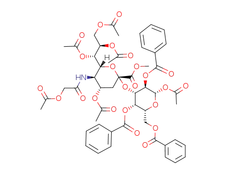 O-(methyl 5-acetoxyacetamido-4,7,8,9-tetra-O-acetyl-3,5-dideoxy-D-glycero-α-D-galacto-2-nonulopyranosylonate)-(2->3)-1-O-acetyl-2,4,6-tri-O-benzoyl-β-D-galactopyranose