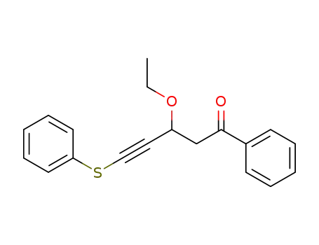 Molecular Structure of 163189-60-4 (4-Pentyn-1-one, 3-ethoxy-1-phenyl-5-(phenylthio)-)
