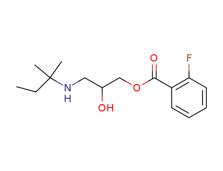 Molecular Structure of 83231-18-9 (Benzoic acid, 2-fluoro-, 3-[(1,1-dimethylpropyl)amino]-2-hydroxypropyl
ester)
