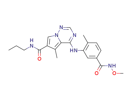 N-n-propyl-4-(2-methyl-5-(methoxycarbamoyl)phenylamino)-5-methylpyrrolo-[2,1-f][1,2,4]triazine-6-carboxamide