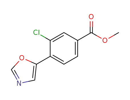 Molecular Structure of 1173176-93-6 (methyl 3-chloro-4-(oxazol-5-yl)benzoate)